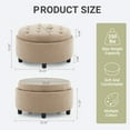 thumbnail image 2 of AFO Round Storage Ottoman with Storage & Reversible Tray, Multi-Functional Footrest, Sturdy & Stylish Small Coffee Table , Camel, 2 of 7