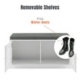 thumbnail image 5 of Sturdis Modern Cushioned Shoe Storage Bench with Adjustable Shelves, White, 5 of 12