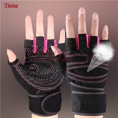 Guantes de medio dedo para levantamiento de pesas para hombre y mujer, mancuernas para gimnasio, entrenamiento, culturismo, Fitness, Protector de manos de medio dedo Fivean Guantes deportivos