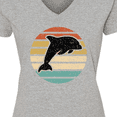 thumbnail image 4 of Inktastic Dolphin Cute Beach and Vacation Women's V-Neck T-Shirt, 4 of 5