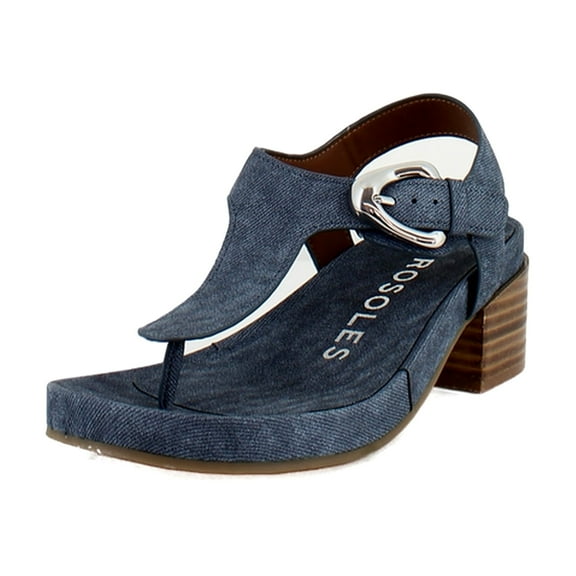 Aerosoles California Women's Sandals Blue Jean Textured Faux Leather Size 9.5 M