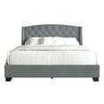 thumbnail image 2 of Castle Place Velvet Platform Bed with Storage, Full Size, Light Grey, 2 of 10