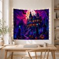 thumbnail image 5 of Haunted Mansion and Cemetery Under Full Moon, Spooky Gothic for Dark Decor Enthusiasts, Halloween Scene Wall Art, Halloween Gift, Tapestry Wall Hanging for Bedroom and Living Room, 5 of 7