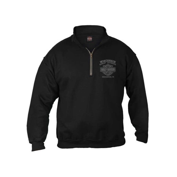 Harley-Davidson Men's Corrosion Skull 1/4 Zip Cadet Pullover Sweatshirt (4XL), Harley Davidson