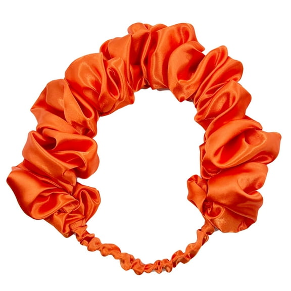 Beauty Clearance Under $15 2023 New Satin Fabric Solid Color Headbands For Women ,Elastic Headband Fashion Twisted Wrap Headbands Hair Accessories Orange