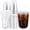 Clear, variant on 25  16 oz Clear  Cups with  and Straws Disposable Iced Coffee Cups Round Bottom To carry Cup for Coffee Smoothie Cold Drinks Juice Milkshake  ()