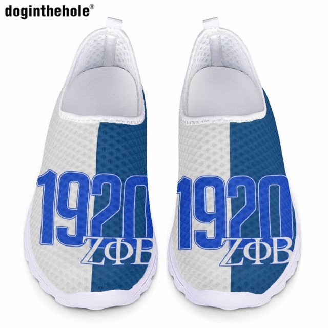 Doginthehole Fashion New Zeta Phi Beta Sorority Zapatos casuales para damas Zapatos de malla transpirables ligeros de moda Zapatillas de verano
