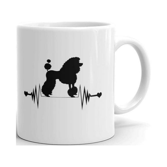 Poodle Heartbeat Dog Lover Coffee Tea Ceramic Mug Office Work Cup Gift 11 Oz