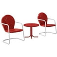thumbnail image 3 of Crosley Furniture Griffith 3 Piece 22"Round Metal Patio Conversation Set in Red, 3 of 7