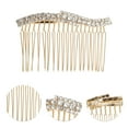 thumbnail image 3 of Unique Bargains 1 Pc Women's S-shaped Rhinestones Side Comb for Parties Gold Tone Alloy, 3 of 4
