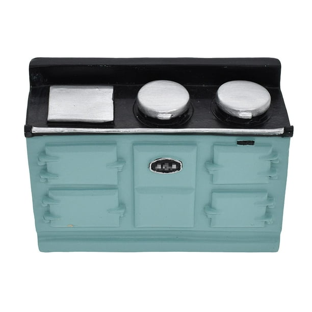 Muebles de casa de muñecas a escala 1/12, estufa de gas para decoración de casa de muñecas a escala 1:12, cocina Azul