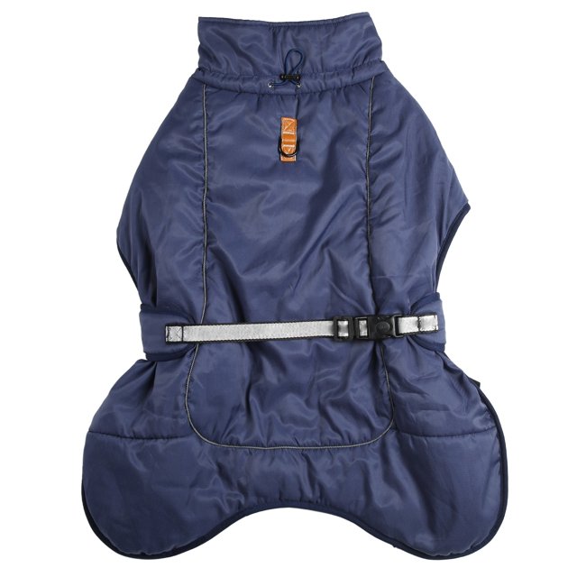 Chaqueta de invierno para perros cálido y grueso reflectante otoño abrigo de invierno para perros medianos grandes azul oscuro 5XL