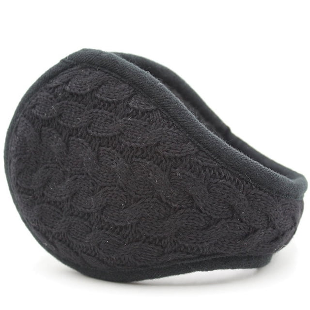 Orejeras de ocho palabras trenzadas de punto con parte posterior plegable para invierno, orejeras de moda cálidas para otoño e invierno