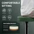 thumbnail image 4 of Bar Stools Set of 2 Microfiber Leather Counter Height Bar Stools with Round Seat Adjustable Swivel Backless Barstools Modern Tall Bar Chairs for Kitchen Island Green(24-33 Inch,330lbs), 4 of 18
