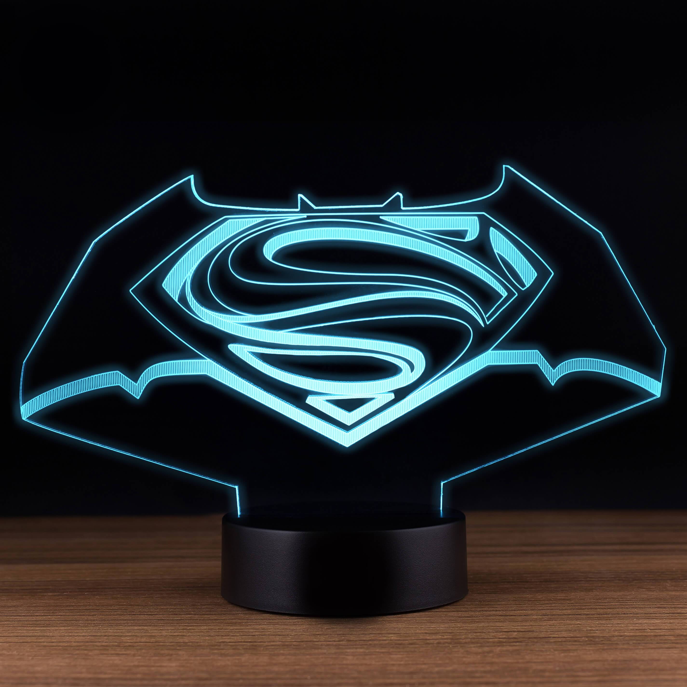 3D LED Batman Logo  Night Light Illusion Table Desk Lamp Different Colors