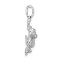 thumbnail image 3 of FJC Finejewelers 925 Sterling Silver Polished/Texture Frog Hanging by Leg Charm 25 x 20 mm, 3 of 6