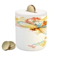 thumbnail image 1 of Dragonfly Piggy Bank, Abstract Grunge Vintage Design Moth Spring Flowers Floral Frame Art Print, Ceramic Coin Bank Money Box for Cash Saving, 3.6" X 3.2", Multicolor, by Ambesonne, 1 of 4