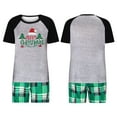 thumbnail image 4 of Penkiiy Matching Family Pajamas Christmas Pajamas for Family Xmas Matching Sets Short Sleeve Shirts and Plaid Shorts Santa Christmas Tree Sleepwear Two-piece Sets Gray S, 4 of 6