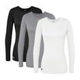 thumbnail image 1 of Sivvan Lot de 3 T-Shirts/maillots de Corps à Manches Longues Confort pour Femmes Multicolores, 1 of 6