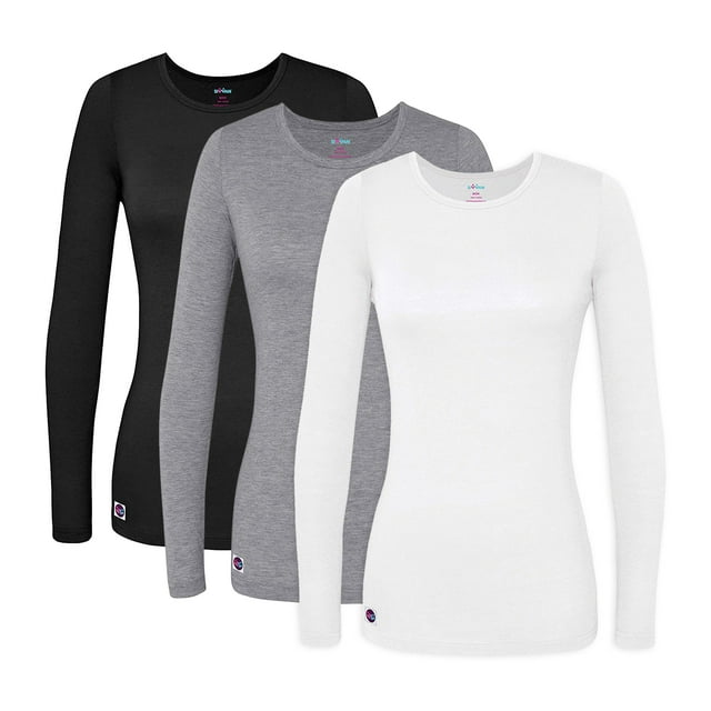 Sivvan 3 Pack T-Shirts/t-Shirts de Confort à Manches Longues Multicolores pour Femmes