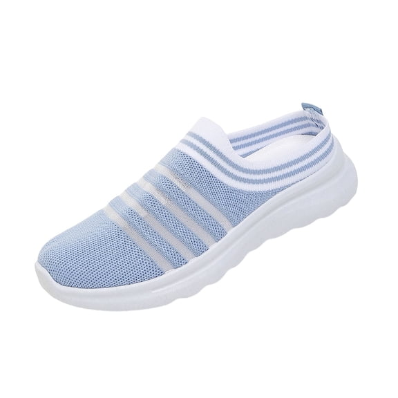 ibiyuan Wide Walking Shoes for Women Arch Support Walking Shoes with Wide Width Mesh Knitted Slip-On Sneakers for Women Casual Hands Free Platform Mary Janes Foam Shoes