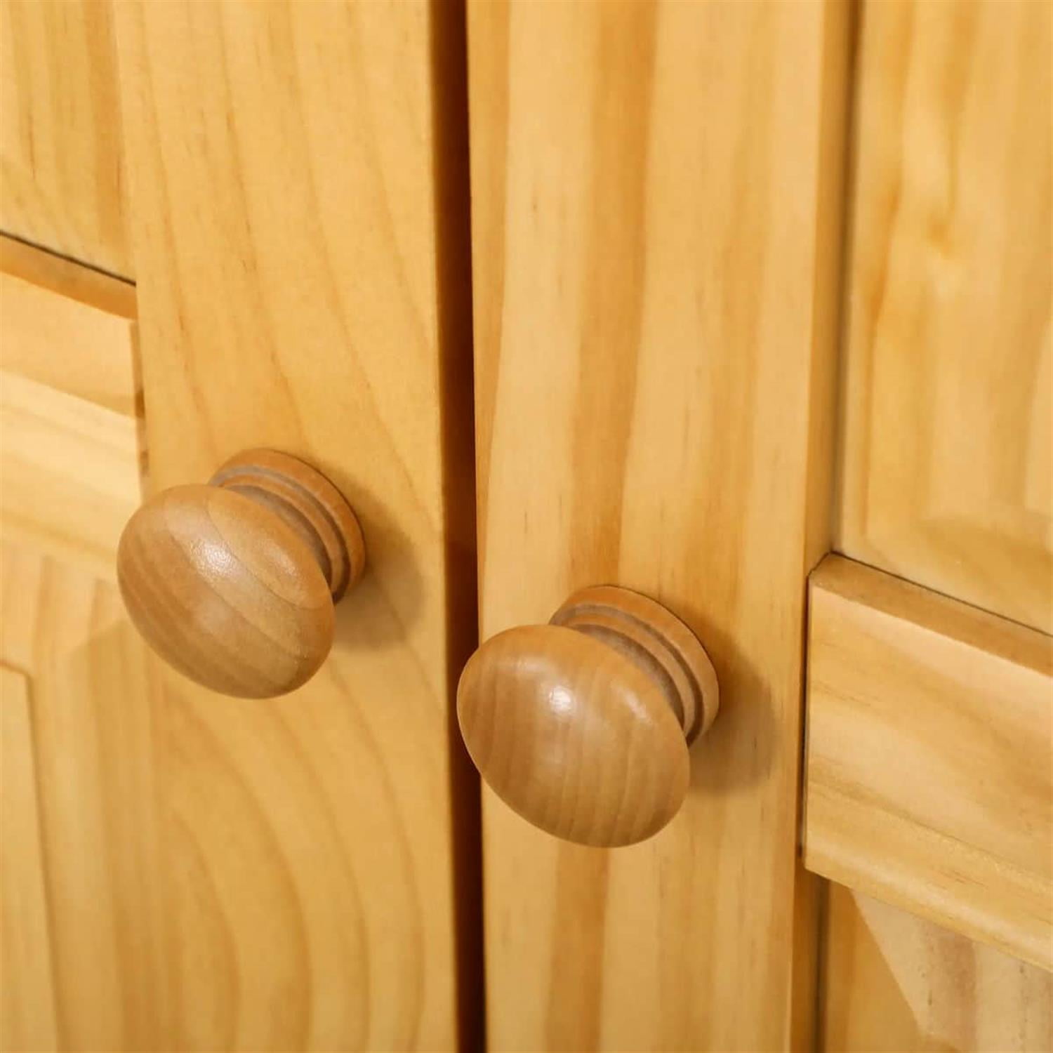 Demi Bonn 30" Large Wooden Kitchen Pantry Cabinet, Freestanding Storage with Doors & Shelves for Dining Room Organization, Brown