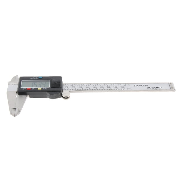 Calibrador digital electrónico Vernier Calibrador de profundidad interior exterior Paso herramienta de medición 150 mm / 6 pulgada acero inoxidable Macarena Calibrador de Vernier digital