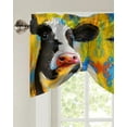 thumbnail image 2 of Animal Cow Color Oil Painting Window Valance Curtain Kitchen Cafe Short Curtains Living Room Tie-Up Valance Curtain, 2 of 6