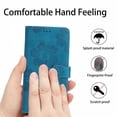thumbnail image 6 of Leather For Samsung Galaxy S21 Ultra 5G Case Flower Embossed 3-card  Flip Wallet Leather Case with Card Holder Magnetic Closure ,Detachable Wrist Strap,Shockproof Phone Cases Cover,Blue, 6 of 9
