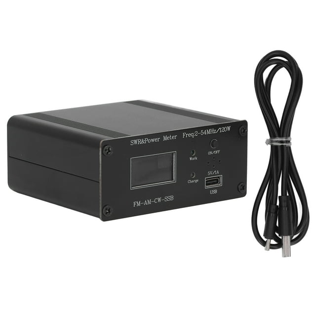 Medidor de onda estacionaria de potencia con pantalla digital Medidor de onda estacionaria Pantalla digital Carga USB 50Ω Medidor de potencia de onda corta HF 120W