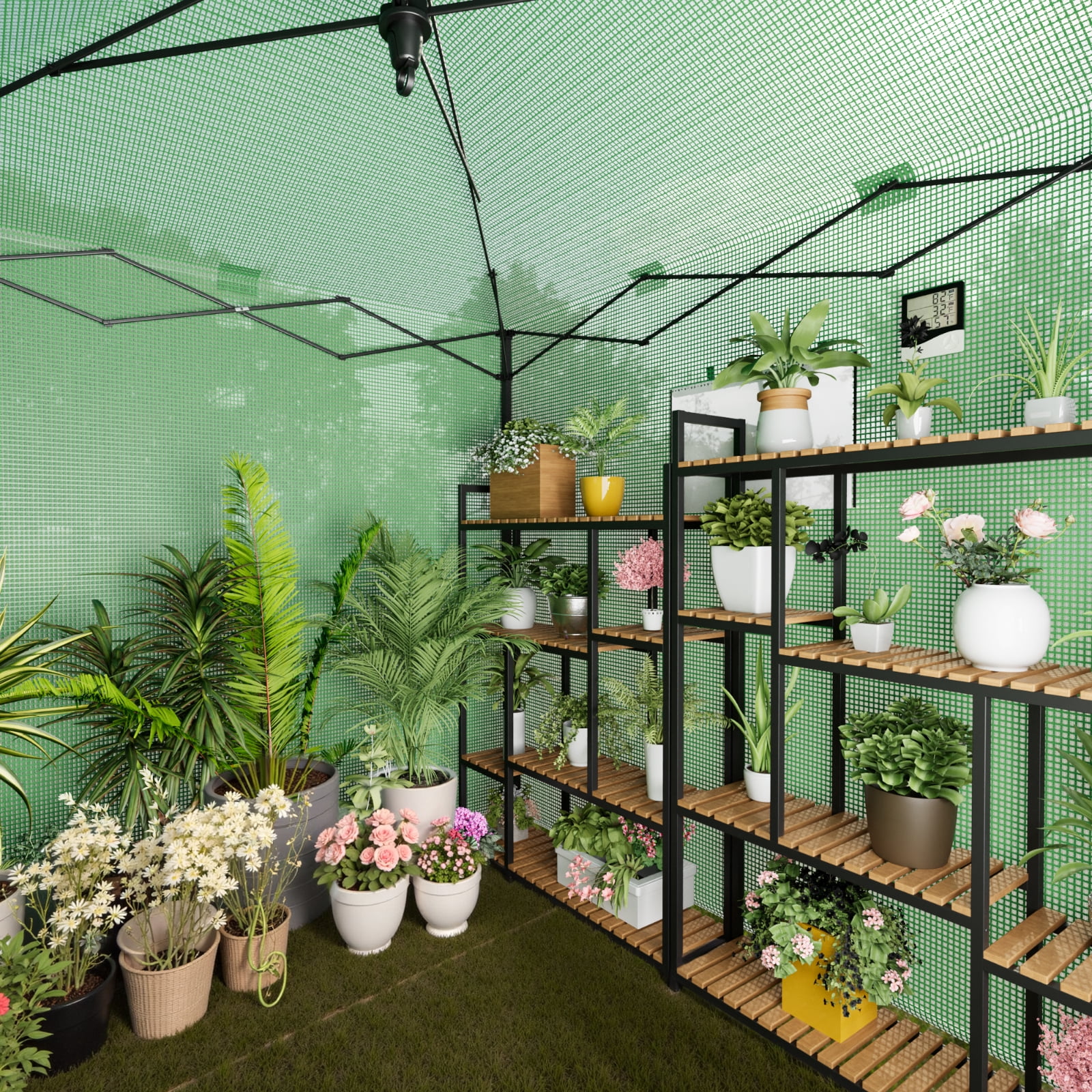 6 ft. W x 8 ft. D Pop Up Green House for Outdoors, Portable Greenhouses, Walk-in Greenhouses, Popup Greenhouse Kit, Easy Set Up