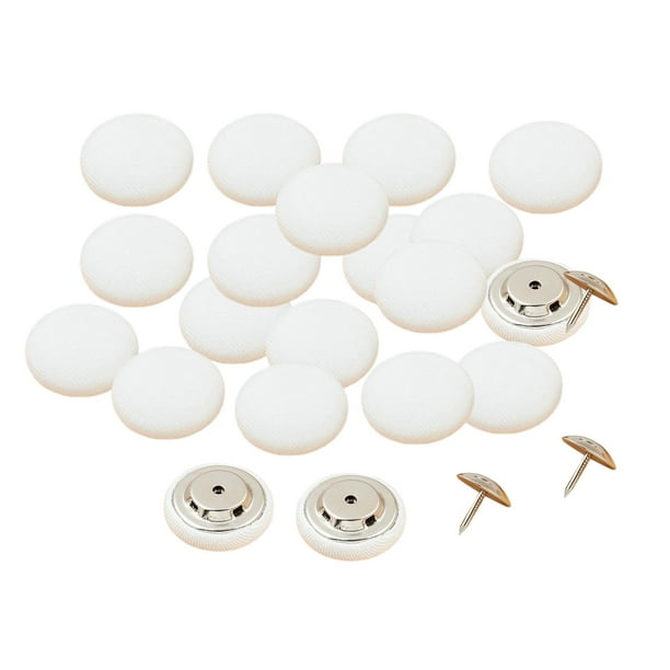 20 botones de colores para coser, suministros de costura, botones invisibles para decoración de ropa. Blanco