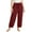 Wine, variant on gbyLJF Women's Corduroy Trousers Casual Double-pockets Loose Fit Wide Leg Pants Drawstring Stretch Waist Knitted Long Pants