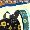 thumbnail image 5 of Sunflower and Butterfly Black Pattern 17" Waterproof Oxford School Backpacks for Teens, S-Shape Padded Straps, for School, Travel, Hiking, Camping, 5 of 5