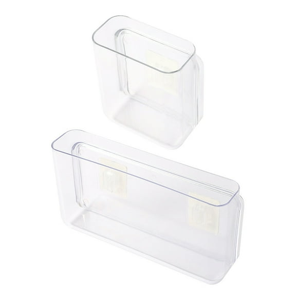 FRCOLOR 2Pcs Wall-mounted Storage Box Sundries Storage Container Organizer (Transparent)