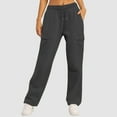 thumbnail image 7 of Sweatpants for Women High Waisted Straight Pants Solid Color Casual Sports Jogging Trousers with Pockets, 7 of 7