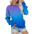 thumbnail image 2 of Xdegoge Womens Sweatshirts Long Sleeve Crew Neck Gradient Color Tunic Tops with Pocket Oversized Casual Streetwear Loose Sweatshirt 2025 Fall Winter Fashion Clothes, 2 of 6