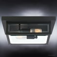thumbnail image 5 of Luxury Modern Farmhouse Outdoor Ceiling Light, 4.00''H x 12.00''W, with Industrial Style Elements, Minimalist Design, Natural Black Finish and Clear Glass Panel With Beveled Edge, UQL1335, 5 of 7