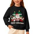 thumbnail image 2 of WhouRiu Little Girls' Sweatshirt Christmas Santa Warm Soft Tops Children Xmas Holiday Festive Cozy Loose Sweatshirts Black,Sized 6-7, 2 of 4