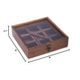 thumbnail image 4 of Ajuny Wooden Spice Box 8x8 Inch - Decorative Masala Dabba Organizer with Glass Lid, 9 Fixed Compartments & Spoon, Spice Storage Container, Ideal for Seasonings & Herbs, 4 of 8
