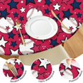 thumbnail image 4 of Red Baseballs and Stars Pattern Round Fitted Tablecloth with Elastic Edge,Dining Table Cover Waterproof,Outdoor Round Tablecloth for Camping,Dining,Indoor and Outdoor, 4 of 7
