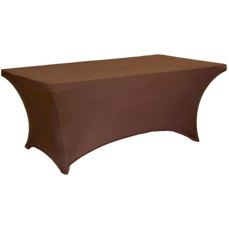 

Chocolate 8 Foot 30x96 Stretch Spandex Table Cover by Banquet Tables Pro