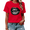 4-Red, variant on UNISHE Women's Navy Blue Cross Jewelry Lip Graphic Short Sleeve T-Shirt Trendy Top