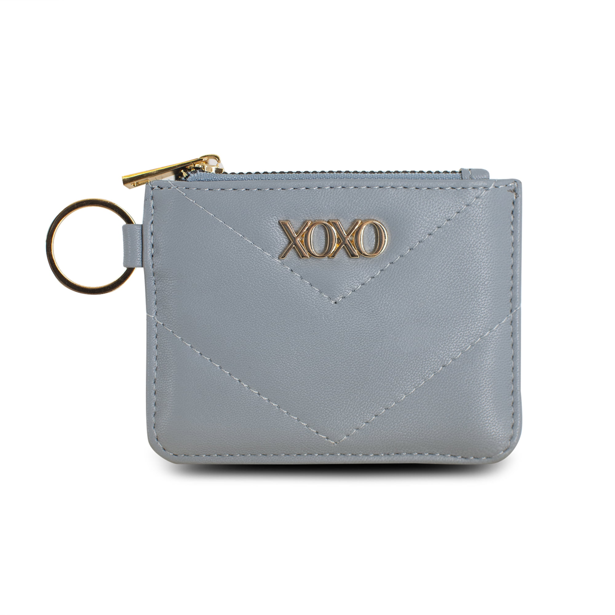 XOXO Women's Mini Blue Vegan Leather Quilted Pattern Key Card Id Coin Case  - Walmart.com