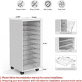 thumbnail image 3 of WOPITUES Rolling Storage Cart with 10 Drawers, Wood Craft Storage Cart, Makeup organizer with 10 Dividers,White, 3 of 13