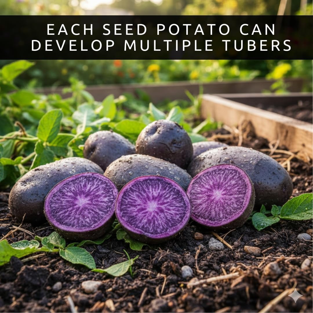 Purple Majesty Seed Potatos for Planting - Garden or Raised Bed Stock for Growing (10 Pounds)
