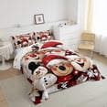 thumbnail image 3 of Feelyou Christmas Snowman Full Size Comforter Sets, Kawaii Cartoon Reindeer Bedding Comforter Set, Kids Teens Girls Boys Reversible Bedding Sets, Microfiber Bedroom Decor, 3pcs, 3 of 8