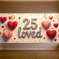 thumbnail image 6 of LUUFILx 25 Years Loved Anniversary Backdrop Banner Party Supplies Decorations Photography Props Romance Celebration Background Retro Decor, 6 of 8