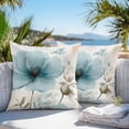 thumbnail image 4 of Watercolor Blue Flowers Outdoor Pillow Covers Pack of 2 Vintage Background Pastoral Style Waterproof Throw Pillow Covers Decorative Cushion Cases for Patio Garden Tent Balcony Couch 26x26 inch, 4 of 8