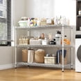 thumbnail image 5 of 3- Shelf Metal Shelving Unit 35.6Wx14Dx36H,Adjustable Storage Shelves Heavy Duty Garage Steel Shelving for Office,Wire Rack Small Shelf for Kitchen Shelves Laundry Bathroom Pantry Closet,Chrome, 5 of 10